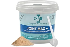 European Pet Pharmacy Joint Max+ Integratori per Cani — Integratori per Cani per Articolazioni con Cozze Verdi per Recupero Mobilità, Tutte le Età, 140g in Polvere
