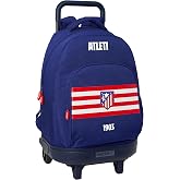Safta ATL&Eacute;TICO DE MADRID &ndash; Large Backpack with Wheels, Compact, Removable, Ideal for Children of Different Ages, Comfortable