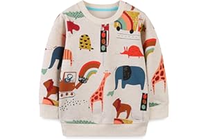 LANGUBABY Kinder Jungen Sweatshirt Weihnachten Cartoon Pullover Langarm Baumwolle Top Größe 92-122, 1-7 Jahre