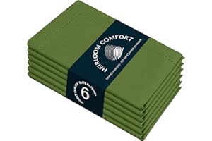 HEIRLOOM COMFORT Hemstitch Cloth Napkins 6 Pack, 100% Cotton, 45x45 cm, Mitered Edges, Soft, Washable Napkins, Perfect for Hotels, Restaurants, Lunch, Weddings, Parties, Everyday Use, Mint Green