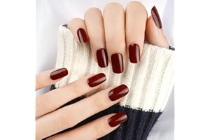 ‎DANNI & TONI DANNI & TONI Halb ausgehärtete Gel Nagelfolien (Maroon) Bordeaux Weinrot Burgund Scharlachrot Einfarbig Gel Nagel Aufkleber, Halbgehärtete Nagelsticker Nageldesign Wraps 28 Aufkleber