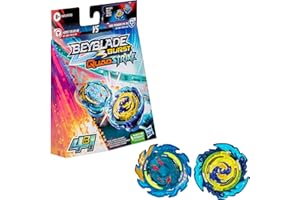 Hasbro Beyblade Burst QuadStrike Dual Pack, Pack de 2 toupies de compétition Komet Helios H8 and Tidal Pandora Epic P8