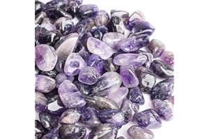 DIYXISK 200 g de Pierre Concassée D'améthyste Naturelle, Cristal Concassé, Pierre D'aquarium, Environ 85 Pcs, Décor D'aquarium de Patio, Vase de Lit de Fleurs de Paysage, Décoration D'intérieur (Violet)