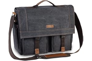 CHASE CHIC Messenger Bag, ChaseChic Waterproof Shoulder Bag for Men, Multi-pocket Zipper Briefcase 15.6" Laptop Satchel Bag with Luggage Strap for Travel, Work, Business