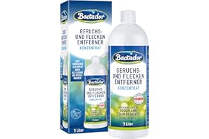 Bactador Enzymreiniger - Geruchsentferner & Fleckenentferner Konzentrat 1L - Mikrobiologischer Geruchsneutralisierer - Porentiefe Reinigung - Ergibt bis zu 50 Liter - Hunde/Katzenurin Entferner
