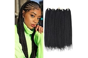 TAOYEMY Haczyk Box, warkocze do przedłużania włosów, 6 opakowań, 3 x sztuczne warkocze, szydełkowe, warkocze, 22 pasemka/opakowanie (1B)