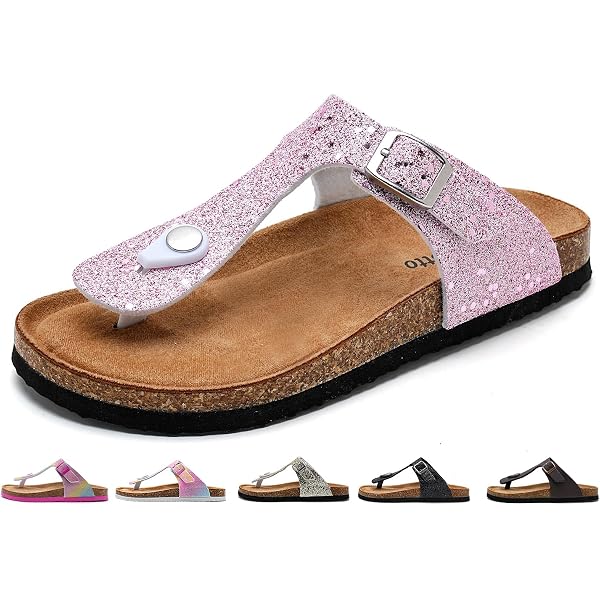 Richter Mädchen Pantoletten – Verstellbare Metallic-Sandalen, Bequem