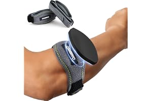 CAMBIVO Armbågsband för Tennisarmbåge med Justerbar EVA-Kudde | 2 Pack Bandage för Epikondylit och Tendinit, Halkfritt Kompressionsstöd för Tennis, Golf, Träning och Sport