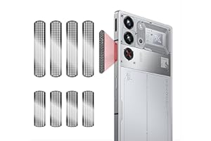 GIOPUEY Mesh Staubdichter Aufkleber aus Aluminiumlegierung für RedMagic 10 Pro/9Pro/9S Pro/8Pro/8S Pro Lautsprecher und Kühlerlüfte Anti Dust [4+4 Pack] - Black
