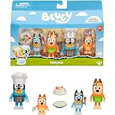 Bluey 4-Piece Toy Figure Play Set, Let's Play Chef Pavlova Little Boy Figurine Toy Set, Chef Accessory, 3-5 Year Old Boy