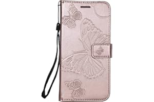 DENDICO Cover per Huawei Y5 2018 / Honor 7S, Pelle Portafoglio Custodia per Huawei Y5 2018 / Honor 7S Custodia a Libro con Funzione di appoggio e Porta Carte di Credito - Oro Rosa