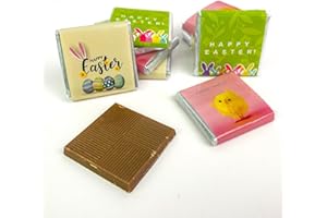 SWEET TREAT GIFTING CO. 25 Easter Chocolate Neapolitans – Happy Easter Wrapped Chocolates Easter Egg Hunt Chocolate Neapolitans Easter Egg Hunt Gifts