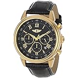 I by Invicta 90242-003 44mm 18K Gold Case Black Leather Mineral Men's Watch