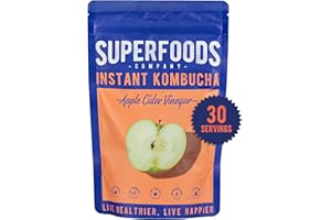 Superfoods Company - Instant Kombucha Drink Powder, Apple Cider Vinegar Flavour, Vegan Pre + Probiotic, Gut Health Support (30 Servings)