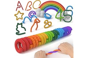 KEEPAQ Fidget Toys Sensory Stick: Textured Silicone Sensory Toys for Kids 8 Pack, Stress Fidgets for Anxiety Relief Calming, Autism Classroom Must Haves, Calm Down Travel Toy for Boys Girls Adults
