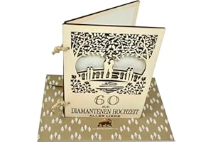 Woodland Mail Ewige Liebe: Holz-Jubiläumskarte zur diamantenen Hochzeit - 60 gemeinsame Jahre