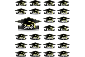 MIAHART 30 Pezzi Cappelli di carta per la cerimonia di laurea Tappo con corona regolabile per decorazione