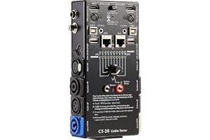 MFL. 15-Plug Audio Cable Tester Line Finder Black 15-in-1 Cables Checker 10-Way Switch Wire Tracker with LED Indicators, Rectangular