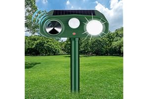 PEHTIY Repulsif Chat Solaire, Répulsif Chat Ultrason 3 Modes, Solaire et USB Répulsif Animaux, Imperméable IP54 Repulsif Chat Exterieur pour Anti Chats Chiens Souris Ratons Animaux de Jardin