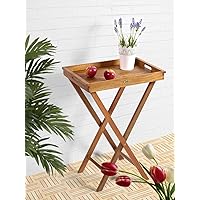 SEDEX Delhi Klapptisch 60x40cm mit abnehmbaren Tablett/Gartentisch/Balkontisch/Eukalyptusholz