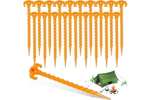 xianzhanEU - Picchetti da campeggio, 20 cm, in plastica, per campeggio, pioggia, escursioni, giardinaggio, attività all'aperto, spiaggia, caravan, colore giallo