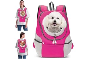 PETCUTE Mochila para Perros Mochila Bolsos para Perros pequeños transportador de Perros portabebés para Perros,Rosado,M