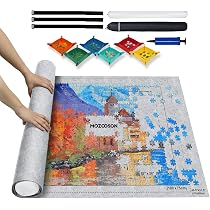 Tapis Puzzle 1000 Pièces Navaris - Feutre, Roulable, 118x80cm, Avec Plateaux Trieurs Et Sac