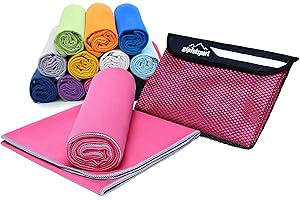 gipfelsport Serviettes en Microfibre | Serviette de Voyage, Serviette de Plage | Séchage Rapide, ultraléger, Peu encombrant | pour Enfants, Hommes et Femmes