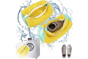FemKey 2 Pezzi Sacchetto per Lavare Scarpe, Sacchetto Scarpe Lavatrice con Spazzola Capelli Interna, Sacchetti Lavatrice per Scarpe con Design con Cerniera Protezione Anticollisione Portatile