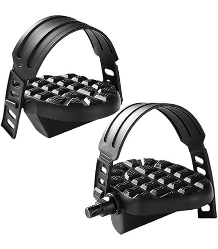 1 paar premium hometrainer-pedalen met riem - 9/16 spindel (14.3mm) - verstelbare en antislip fietspedalen voor spinning bike/indoor cycling/hometrainer - incl. 6 maanden garantie