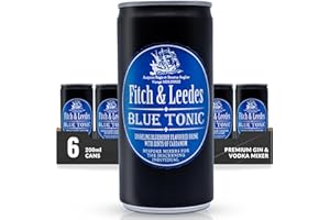 Fitch & Leedes Blue Tonic – 6 x 200ml Mixer for Citrus & Botanical Gins