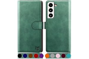 SUANPOT Funda para Samsung Galaxy S22 con Tapa 【Bloqueo RFID】de Cuero PU Cierre Magnético，Soporte Plegable，Ranura para Tarjeta Cover para Samsung Galaxy S22 Case Verde Claro
