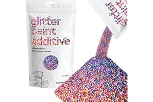 Hemway Glitter Paint Additive 100g / 3.5oz Crystals for Acrylic Emulsion Paint - Interior Wall, Furniture, Ceiling, Wood, Varnish, Matte - Microfine (1/256" 0.004" 0.1mm) - Gun Metal Grey Holographic