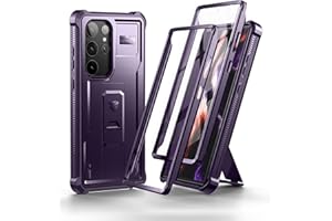 Dexnor Etui na całą obudowę do Samsung Galaxy S23 Ultra【Podwójna przednia ramka i podpórka】, technologia Bumpershock ochrona przed upadkiem, wytrzymałe etui na telefon, odporne na wstrząsy, ochronne etui ochronne - Fioletowy