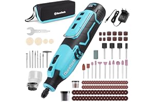 DURATECH Strumento Multifunzione, Utensile Rotante con 118 Accessori, Utensile Multifunzione Ricaricabile da 35.000 giri/min, 7 Velocità Variabili, per Taglio, Intaglio, Incisione, Foratura
