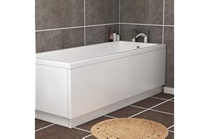ROYAL BATHROOMS.CO.UK Royal Bathrooms Modern 1600mm Universal High Gloss White MDF Front Bath Panel with Adjustable Bath Panel Plinth