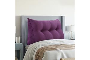 VERCART Rückenkissen Keilkissen Rückenlehne Kissen für Bett Sofa Kopfteil Gepolstert Bettkissen Wandkissen Sofakissen Groß Rueckenkissen Couchkissen Dekokissen Kordsamt Lila 100cm