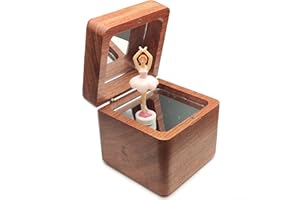 falado Caja de música de madera maciza con 18 notas de bailarina, el mejor regalo para Navidad, cumpleaños, día de San Valentín, día de la madre, melodía de ti eres mi sol, palisandro