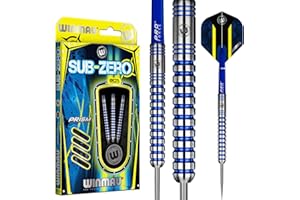 WINMAU Darts Sub-Zero 24g Professional Steeltip Tungsten Darts Set with Flights and Shafts (Dart Stems)