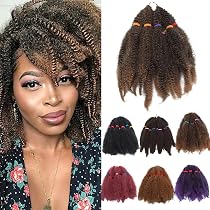 Afro-Twist Haarverlängerungen Vorgedehnt – 20,3 Cm, 3 Packungen, Farbe 1B