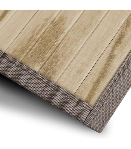 IDesign Bamboe-vloermat, Klein Formaat Badmat Van Natuurlijk Bamboe Milieuvriendelijk Tapijt Gemaakt Voor Badkamer Keuken En Hal Lichtbruin 86 X 53 Cm