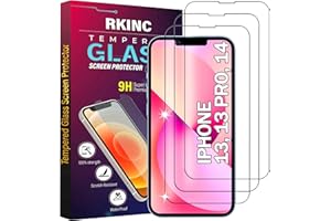RKINC Verre Trempé [Lot de 3] pour iPhone 13 / iPhone 13 Pro/iPhone 14 6.1-Inch, Film Protection écran, Dureté 9H 0,33 mm HD Glass [Garantie à vie][sans Bulles d'air][Résistant aux rayures]