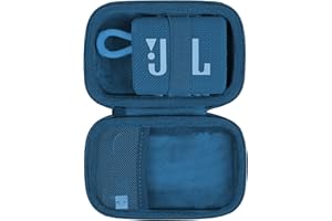co2CREA Duro Viaggio Caso Copertina per JBL GO 3 / Go 3 Eco Speaker portatile waterproof（solo scatola） (Custodia nera+interno blu)