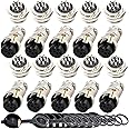 Aviation Plugs GX16-9, Lsgoodcare 20Pcs 16mm 9 Pin Din Female/Male Aviation Connector Plug with 10Pcs Aviations Plug Caps, 5A