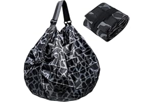 bayidun Składana torba na zakupy, wielokrotnego użytku, składana torba na zakupy, podróżna torba podróżna z jednym ramieniem, torba na ramię w panterkę na zakupy, podróże, do aktywności na świeżym