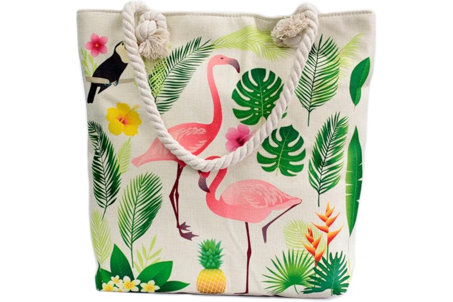 Ancient Wisdom Rope Handle Bag - Flamingo & More