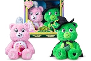 Basic Fun Care Bears x Wicked 30 cm Plüsch 2er-Pack – Good Luck Bear als Elphaba & Love-a-Lot Bear als Glinda – Limitierte Sammleredition für Fans