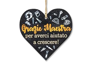 CARISPIBET Grazie Maestra | segni Decorativi targhe Decorative studi Decorazioni gratitudine Regalo Grazie targhe Decorative 12 x 12 cm