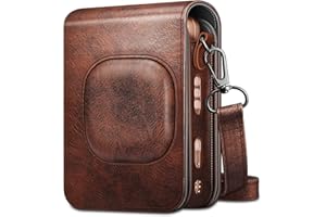 Fintie Tasche für Fujifilm Instax Mini LiPlay hybrid Sofortbildkamera - Premium Schutzhülle Reise Kameratasche Hülle Abdeckung mit abnehmbaren Riemen, Braun