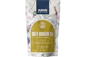 Greek Mountain Tea (200 g) Monte Nativo – Gently cut and dried - Mountain Tea - Loose herbal infusion – Sideritis Scardica - Stimulating and healthy infusion - 100% Pure and natural - Refreshing aroma